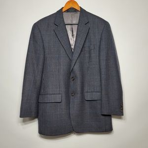 Ralph Lauren Wool Houndstooth Business Career Blazer Size 40R Gray